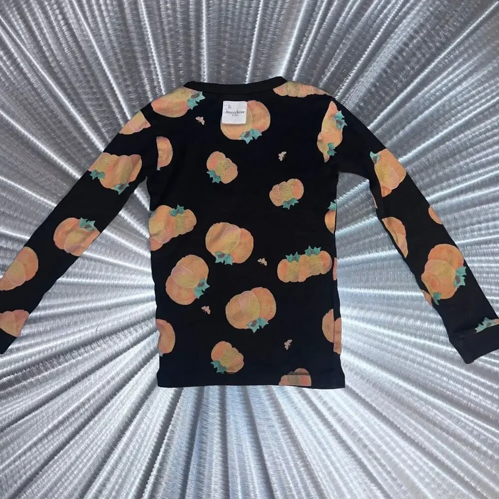 Halloween Burt’s Bees Kids Black Pumpkin PJ Set - Size: 5T